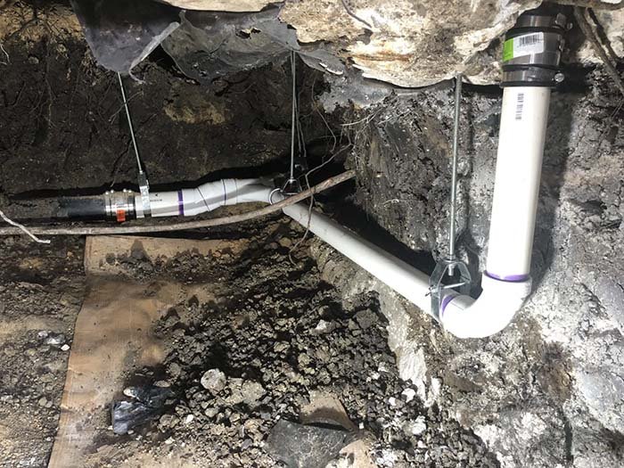 Riool verstopt onder de grond